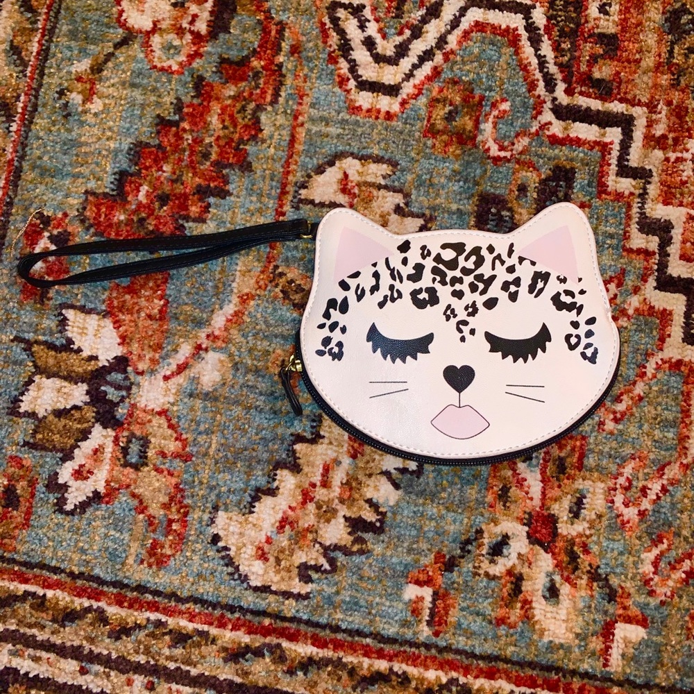 Small Betsy Johnson cat wristlet